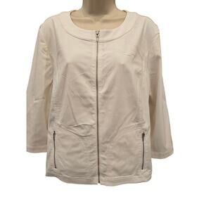Chicos size 3 (XL) career casual shaket zip front and pockets EUC 3/4 sleeve